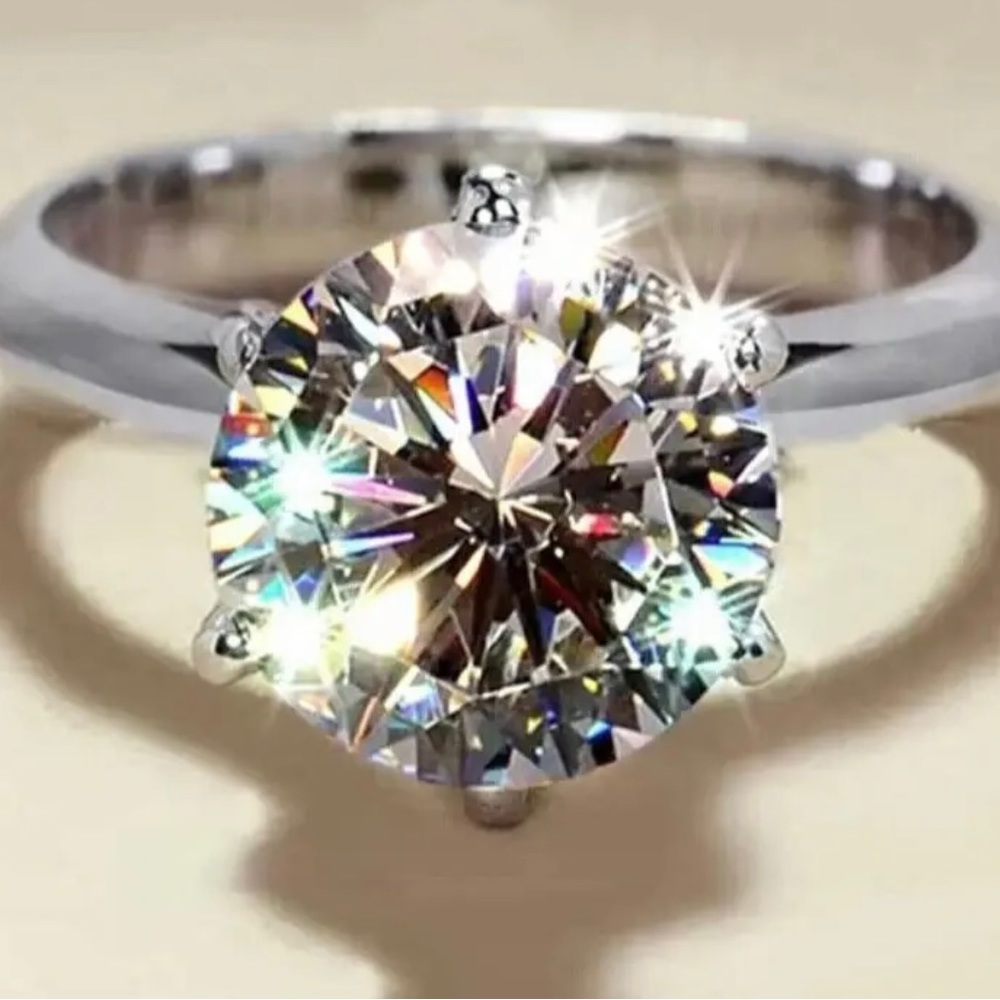 3 ct. Certified D Colorless Moissanite size 7.5 Certified